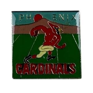 Vintage Phoenix Cardinals Mascot NFL Enamel Lapel Pin – Rare Team Collectible